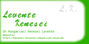 levente kenesei business card